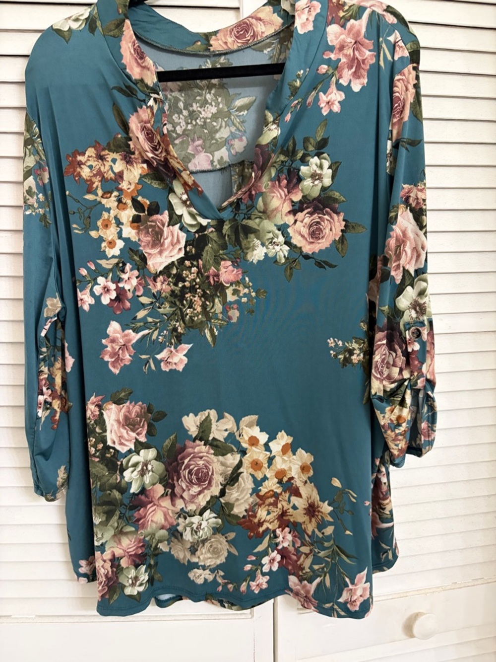 Floral Teal Women's Top